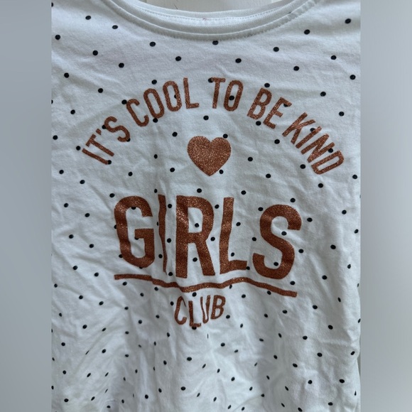 Primark 2-3 Year Girls White Polka Dot It’s Cool to Be Kind Girls Club - Picture 2 of 4